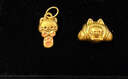 曼卡龍黃金吊墜甜甜萌寵派對足金轉(zhuǎn)運(yùn)珠DIY可愛掛墜串珠 湯匙小貓貓 曬單實(shí)拍圖