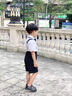 迪士尼（Disney）童裝男童套裝夏季禮服兒童演出服背帶褲主持人男孩西裝畢業(yè)服花童 短打褶+黑短褲 110 建議4~5歲（100-110cm） 曬單實(shí)拍圖