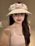 可愛kitty貓空頂防曬帽女夏季登山騎行遮陽帽戶外大帽檐太陽帽子 kt貓5玩偶防曬帽 曬單實拍圖