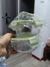欣美雅（xinmeiya）可微波爐加熱玻璃飯盒大容量便當(dāng)盒保溫上班族學(xué)生餐盒套裝保鮮盒 480毫升*2【微波爐專(zhuān)用】 曬單實(shí)拍圖