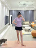 PHIGEER跑步運(yùn)動套裝女2025新款夏速干瑜伽服短袖戶外健身訓(xùn)練服寬松顯瘦 紫色兩件套（黑褲） L 曬單實(shí)拍圖