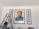 妍林居毛主席中堂畫(huà)掛相框農村堂屋大堂墻對聯(lián)偉人頭像照片客廳三聯(lián)字畫(huà) A款-72版標準像 中間85*120cm+兩邊30*120cm紅木色 曬單實(shí)拍圖