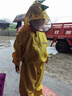 牧萌兒童雨衣分體套裝男女童幼兒園防水雨褲寶寶雨披 黃恐龍?zhí)籽b M 曬單實(shí)拍圖