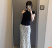 貞喜氣 韓系蝴蝶結(jié)半身裙夏季新款女碎花魚尾裙子高腰純欲中長款包臀裙 S 【80~95斤】 曬單實(shí)拍圖