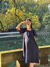 朗茵孕婦連衣裙夏季2025新款藍色寬松遮肚顯瘦方領(lǐng)百搭時尚短袖中長款 藏藍色連衣裙 XL建議130-145斤 曬單實拍圖