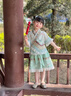 女童傣族夏季連衣裙兒童民族風(fēng)公主裙小女孩漢服傣族服裝2025新款 【DZ8802】女款-綠色六件套 120 cm 曬單實(shí)拍圖
