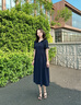 薇洛萱2025夏季新款時(shí)尚純色連衣裙女裝氣質(zhì)減齡顯瘦中長(zhǎng)款夏天裙子1020 藏藍(lán)色 2XL 建議125-134斤 曬單實(shí)拍圖