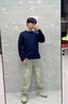TOMMY HILFIGER【棉羊絨混紡】25新款秋冬男圓領(lǐng)內搭純色絨感針織毛衣05278 藏青色DW5 M （推薦：135-150斤） 曬單實(shí)拍圖