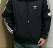 adidas休閑簡(jiǎn)約三條紋梭織立領(lǐng)夾克外套男裝阿迪達(dá)斯官方三葉草   黑色 (偏小，推薦買(mǎi)大1碼)   M 曬單實(shí)拍圖