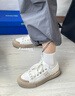 FILA FUSION斐樂(lè )帆布鞋情侶款一腳蹬半拖帆布鞋休閑鞋板鞋輕便帆布鞋男女 雪白/游牧棕-SN 時(shí)尚男款 42 曬單實(shí)拍圖