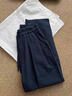 棉致冰絲薄款闊腿休閑褲子女夏季2025新款高腰顯瘦垂感慵懶風(fēng)休閑褲 304藏青色【高品質(zhì)29.5】 L 105-120斤 曬單實(shí)拍圖