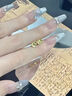 中國黃金（CHINA GOLD）黃金葫蘆耳釘女足金龍鱗金葫蘆耳飾七夕情人節(jié)生日禮物送女友老婆 足金葫蘆耳釘一對-約0.9g 曬單實拍圖