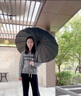 愛上雨中國風(fēng)24骨長柄雨傘加大加厚加固抗風(fēng)暴雨男士直桿傘定制結(jié)實耐用 國風(fēng)【如意祥云】24骨黑色-自動 曬單實拍圖
