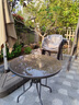 印象陽(yáng)光戶(hù)外桌椅庭院陽(yáng)臺椅子仿騰藤椅三件套休閑奶茶店室外桌椅防水防曬 4椅+60CM黑絲玻璃圓桌 曬單實(shí)拍圖