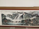 盛楨 源遠(yuǎn)流長山水畫國畫純手繪真跡客廳風(fēng)景裝飾畫沙發(fā)背景墻壁畫招財風(fēng)水畫靠山圖辦公室掛畫字畫裝裱帶框 源遠(yuǎn)流長 小六206*86cm(實(shí)木框+有機(jī)玻璃) 曬單實(shí)拍圖