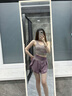 維多利亞旅行者瑜伽服女跑步運動套裝夏季普拉提訓練健身服文胸短褲兩件套紫M 曬單實拍圖
