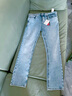 TOMMY JEANS25新款春夏男裝休閑通勤美式復古淺藍色水洗修身牛仔褲20985 牛仔藍1AB 32 曬單實拍圖