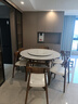 挽鑫餐桌  中古風(fēng)實(shí)木巖板餐桌椅組合小戶(hù)型方圓兩用可伸縮家用吃飯桌 胡桃色餐桌-抗菌雪山白-靈芝椅 1.35m 一桌六椅【全新升級】 曬單實(shí)拍圖