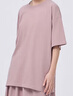無(wú)印良品（MUJI）  IDEE 女式天竺寬版T恤上衣打底衫女款內(nèi)搭25年夏季女裝GA48CC5S 煙熏粉色 M （155/80A） 曬單實(shí)拍圖