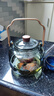 全度（Quandu)提梁蒸煮一體茶壺黑茶白茶壺耐高溫明火加厚玻璃茶壺 銀杏葉祥云提梁壺?zé)熁疑?1000ml 曬單實(shí)拍圖