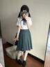微光里jk收腰短袖襯衫女制服日系校供感襯衣夏季學(xué)院風(fēng)短袖修身職業(yè)白色 短袖襯衫【白色+領(lǐng)結 M】 曬單實(shí)拍圖