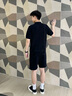 卡賓黑色板鞋男鞋夏季2025新品男士休閑皮鞋百搭潮鞋小黑鞋潮流鞋子男 黑色 41 曬單實拍圖