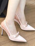 CHARLES&KEITH緞面蝴蝶結(jié)尖頭高跟涼鞋女CK1-60361556 Light Pink淺粉色 35 曬單實(shí)拍圖