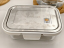 樂扣樂扣（LOCK&LOCK）玻璃飯盒保鮮密封冰箱便當(dāng)飯盒收納盒4件套（不銹鋼蓋） 曬單實(shí)拍圖