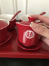 貝柚結(jié)婚碗筷套裝結(jié)婚碗筷套裝陪嫁改口敬茶杯紅色喜慶對碗喜碗敬酒婚 大喜日子杯+碗+喜樂方 13件套 曬單實拍圖