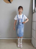 G.DUCKKIDS女童牛仔背帶裙套裝夏季2024新款中大童洋氣卡通短袖星黛露連衣裙 星黛露短袖+星黛露背帶裙 160 建議身高150-160cm 11-12歲 曬單實拍圖