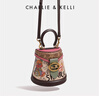 CHARLIE&KELLI CK品牌包包女包2025新款七夕實(shí)用禮物涂鴉半圓水桶包手提斜挎包 玫粉色【代寫賀卡 女神節(jié)禮物】 曬單實(shí)拍圖