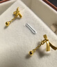 周生生黃金耳飾足金絲帶吊金珠婚嫁黃金耳釘一對(duì)女68721E定價(jià) 曬單實(shí)拍圖