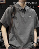 古先森拉鏈polo男短袖t恤男士夏季大碼翻領(lǐng)體恤美式打底衫上衣半截袖潮 灰色 4XL【200-220斤】 曬單實(shí)拍圖