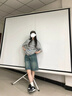 塔馳密司 TOUCH MISS輕奢牛仔短褲女夏季新款寬松直筒高腰五分褲子 淺藍色 S 曬單實拍圖