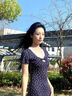 瑜尚臻品碎花連衣裙女夏季扭結(jié)設(shè)計純欲風(fēng)韓系收腰A字裙蕾絲拼接中長裙子 【藏藍(lán)色】L 曬單實(shí)拍圖