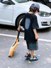 G.DUCKKIDS童裝男童夏季套裝新款兒童短袖男孩衣服中大童漸變短袖短褲兩件套 黑色 120 建議110-120cm6-7歲 曬單實拍圖