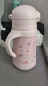 迪士尼（Disney）兒童保溫杯316食品級帶手柄水杯嬰幼兒學飲杯寶寶直飲吸管杯奶瓶 360ml 【手柄+背帶】粉色兔兔 帶 360ml 曬單實拍圖