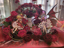 花敘仿真玫瑰花情人禮物假花絨布玫瑰花結(jié)婚花束節(jié)日禮物家居軟裝擺設 火辣艷紅色 9支（51cm） 曬單實拍圖