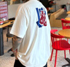 UNDEFEATED五條杠官方春季新品美式潮流LOGO拳套寬松落肩短袖T恤 米白色 S 曬單實(shí)拍圖