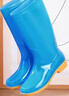 鳴固 雨鞋女款 中筒牛筋防水防滑耐酸堿農(nóng)場(chǎng)勞保雨靴  天藍(lán)色【中筒】 38碼 曬單實(shí)拍圖