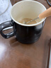 瓷魂陶瓷馬克杯帶勺蓋咖啡杯牛奶杯早餐杯辦公杯男女茶杯經(jīng)典黑350ml 曬單實(shí)拍圖