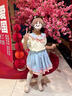 女童短袖套裝夏季洋氣兒童學(xué)院泡泡袖jk制服女孩公主短裙兩件套 女童學(xué)院風(fēng)套裝 100 cm 曬單實(shí)拍圖