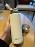 JRINKTEEA日本品牌茶水分離保溫杯男士戶(hù)外車(chē)載彈蓋燜泡茶杯316不銹鋼水杯 JK31雙蓋白色500ml+杯套 曬單實(shí)拍圖