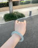 中國黃金庫里藍天然玉手鐲女士玉髓鐲子教師節禮物送老師女友老婆生日紀念 碧藍玉手鐲58-59【適合105-115斤】 曬單實(shí)拍圖