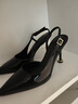 CHARLES&KEITH25夏季新品漆皮尖頭斑馬紋高跟涼鞋七夕禮物送女友CK1-60280477 Black Patent黑色 35 （225） 曬單實(shí)拍圖