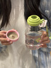 哈爾斯玻璃杯高硼硅耐熱防爆耐高溫水杯女士高顏值吸管杯送女生精美禮物 玫煩惱570ml 贈清洗套裝+提繩 曬單實(shí)拍圖