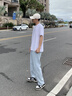 Wassup Sohot牛仔褲男秋季透氣直筒寬松潮牌闊腿休閑褲子男裝 淺藍 XL 曬單實拍圖