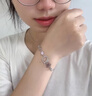 蔓笙可愛(ài)凱蒂貓手鏈女生銀色輕奢小眾高顏值學(xué)生黨精致生日禮物送女友 桃花hellokitty手鏈【精美禮盒】 曬單實(shí)拍圖