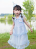 迪士尼冰雪艾莎公主裙女童連衣裙2025夏季新款兒童蛋糕蓬蓬裙禮服裙子 藍色 110 曬單實拍圖