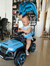 周周車(chē)兒童電動(dòng)車(chē)可充電童車(chē)四輪越野大人遙控男女孩可坐寶寶生日玩具車(chē) 天空藍雙驅推把大電藍牙皮座+棚 曬單實(shí)拍圖